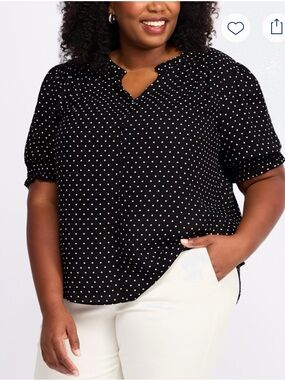 Stitch Fix Fortune +Ivy Miami blouse 1X black and white